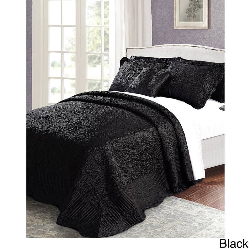 Serenta Quilted Satin 4-piece Bedspread Set