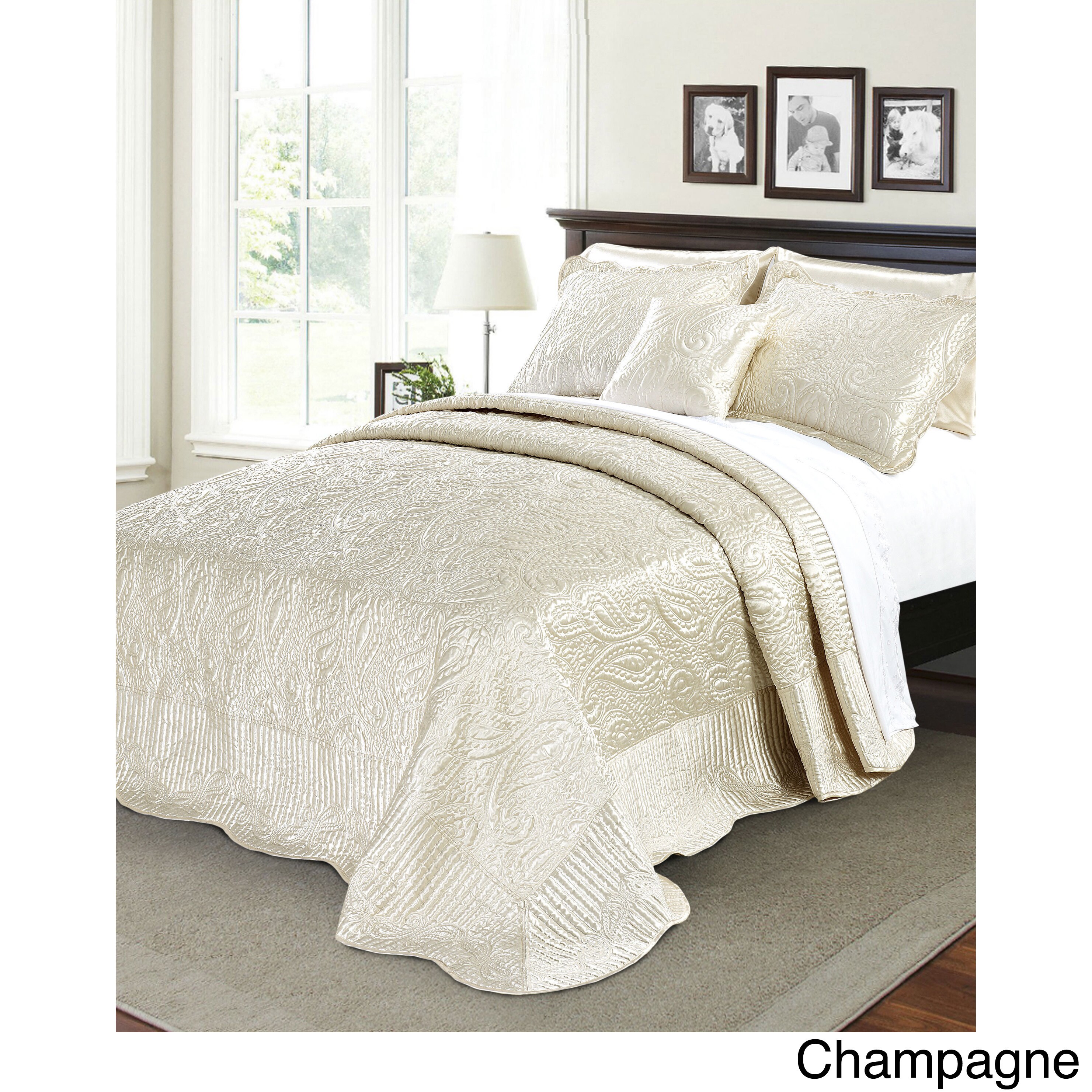 sateen quilted bedspread