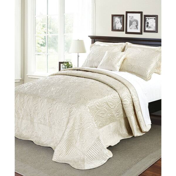 Shop Serenta Quilted Satin 4 Piece Bedspread Set On Sale Free