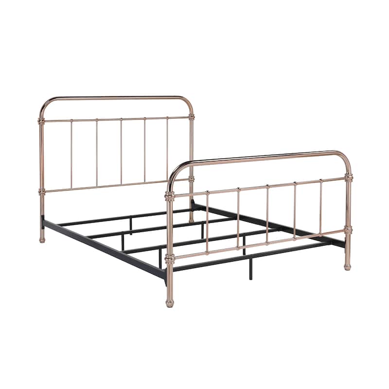 Furniture of America Vore Modern Gold Metal Slatted Panel Bed