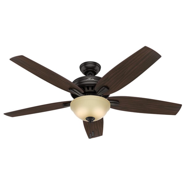Hunter Fan Newsome Collection 56-inch Premier Bronze with 5 Roasted Walnut/ Yellow Walnut Reversible Blades