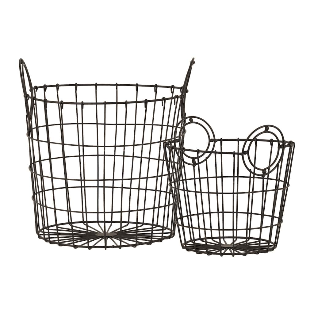 Round Wire Basket (Set of Two)