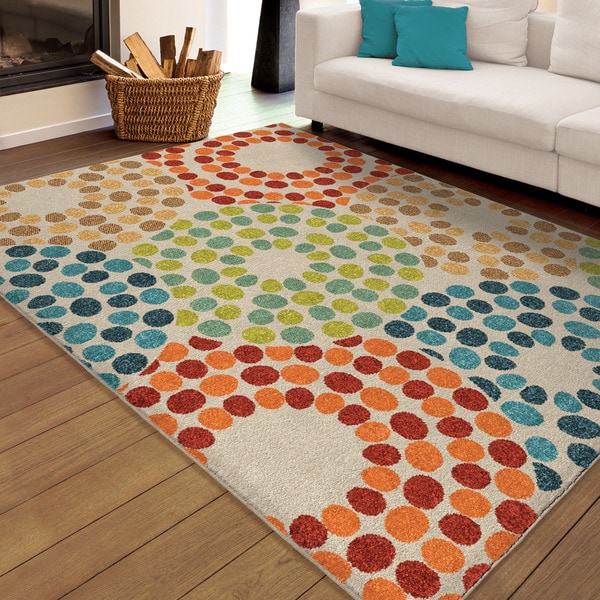 Carolina Weavers Indoor/Outdoor Santa Barbara Collection Sprinkled Doughnut Multi Area Rug (7'8 x 10 - 7'8 x 10'10