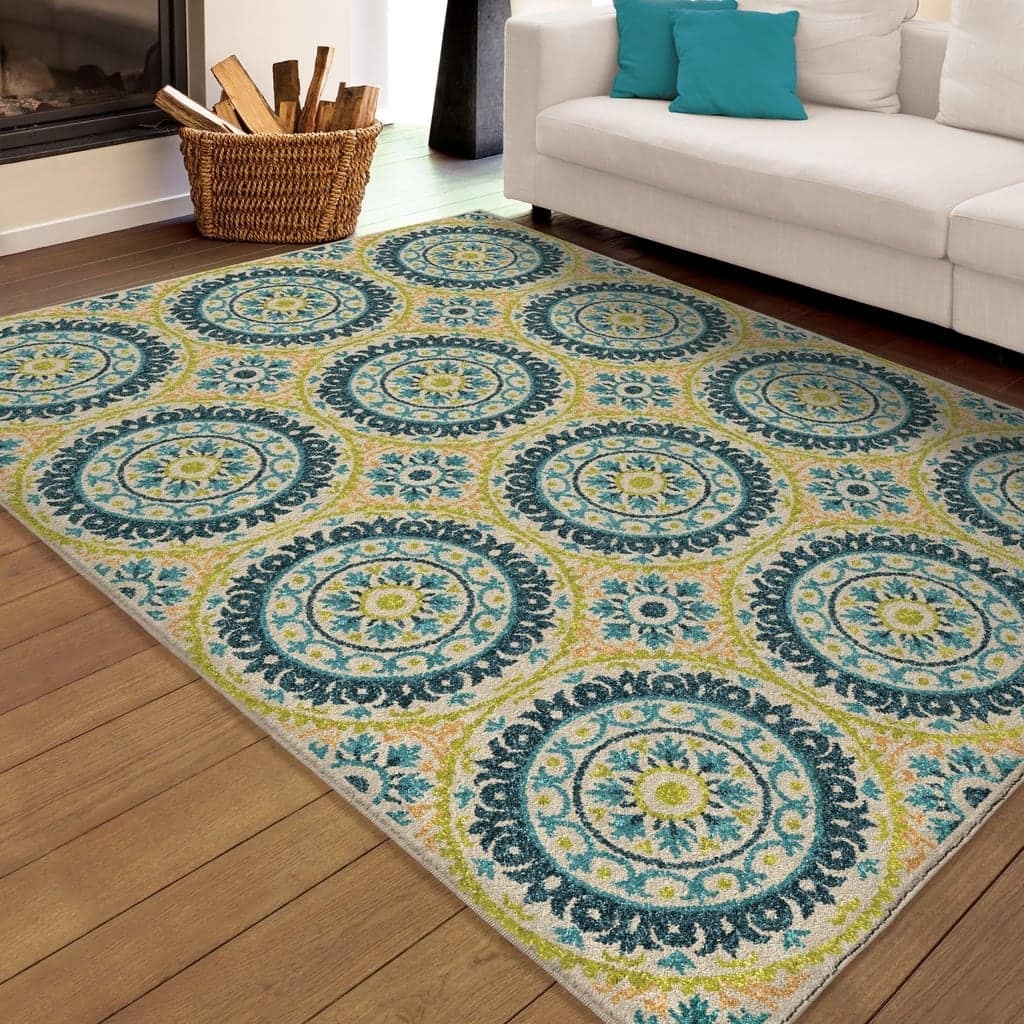 Orian Rugs Courtyard Outdoor Halmiton Multi-Color