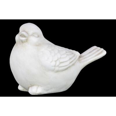 Ceramic Bird Figurine Ivory Matte Finish White