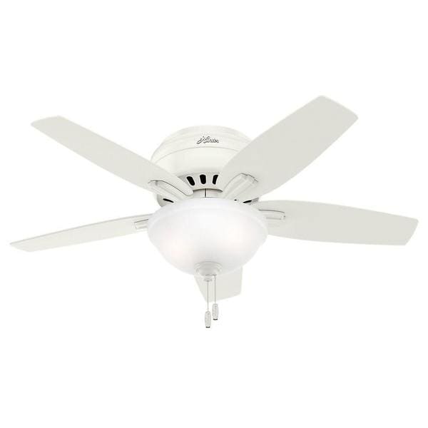 Hunter 42" Newsome Low Profile Ceiling Fan with LED Light Kit and Pull Chain - Fresh White