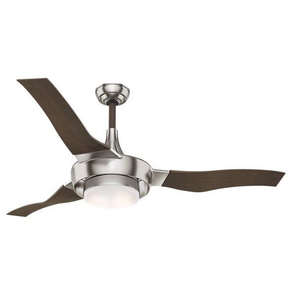 Casablanca Fan Perseus 64" Brushed Nickel w/3 Walnut Blades - Silver