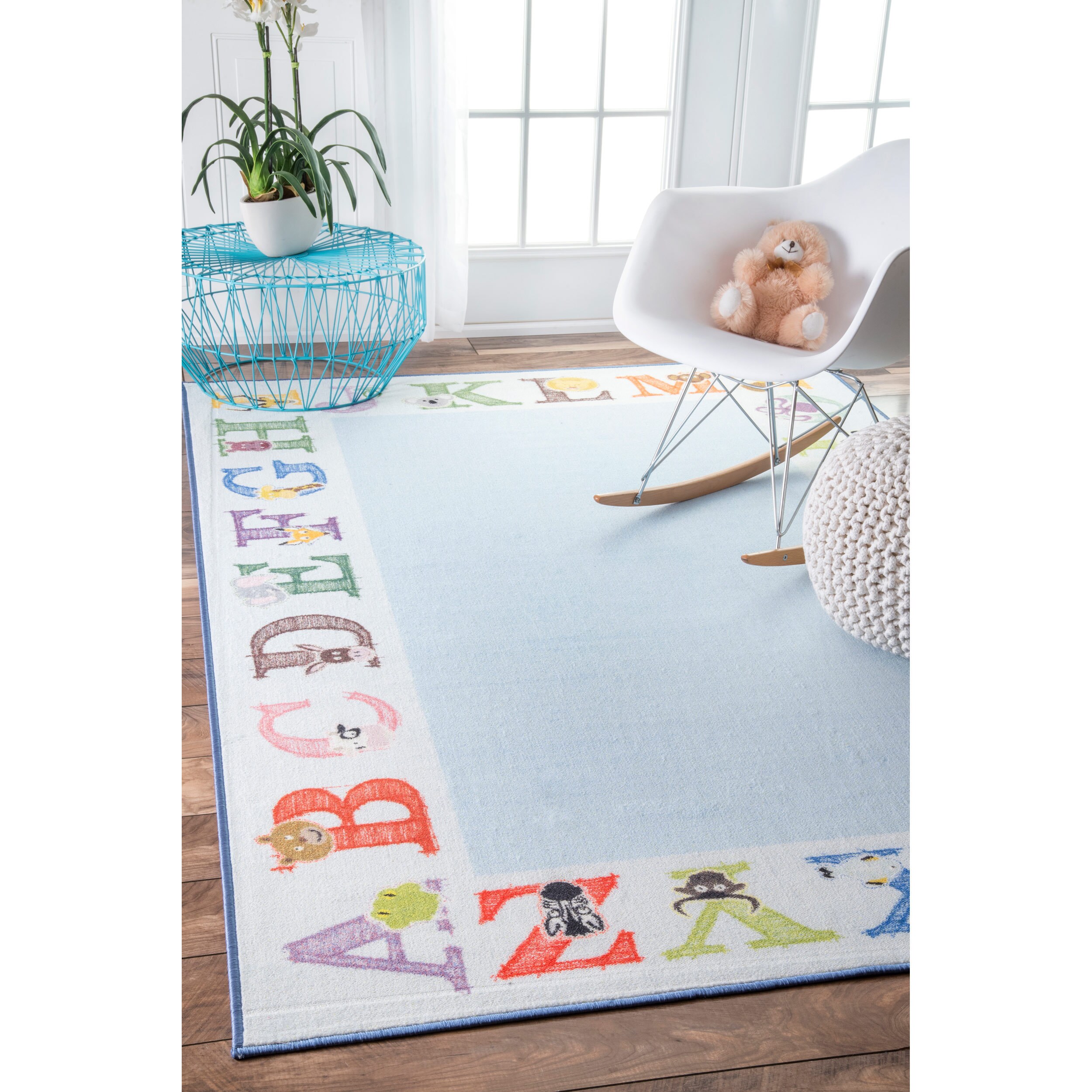 baby blue rug nursery