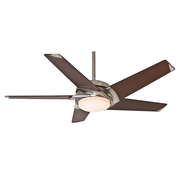 Casablanca Fan Stealth DC/ LED 54-inch Brushed Nickel with 5 Walnut Blades