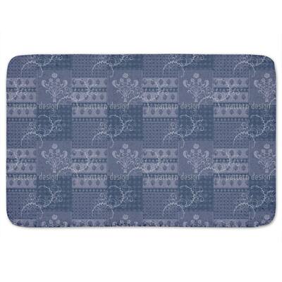 Symphony Floral Blue Bath Mat - Multi-color