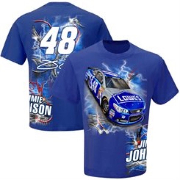 Shop 2015 Jimmie Johnson #48 Lowes Hot Wired Blue Cotton Tee Shirt ...
