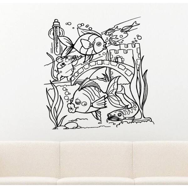 The underwater world of fish Wall Art Sticker Decal - Bed Bath & Beyond ...