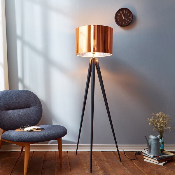 Versanora Romanza Tripod Floor Lamp with Copper Shade