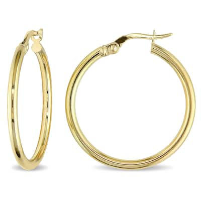 Miadora 10k Yellow Gold Italian Hoop Earrings