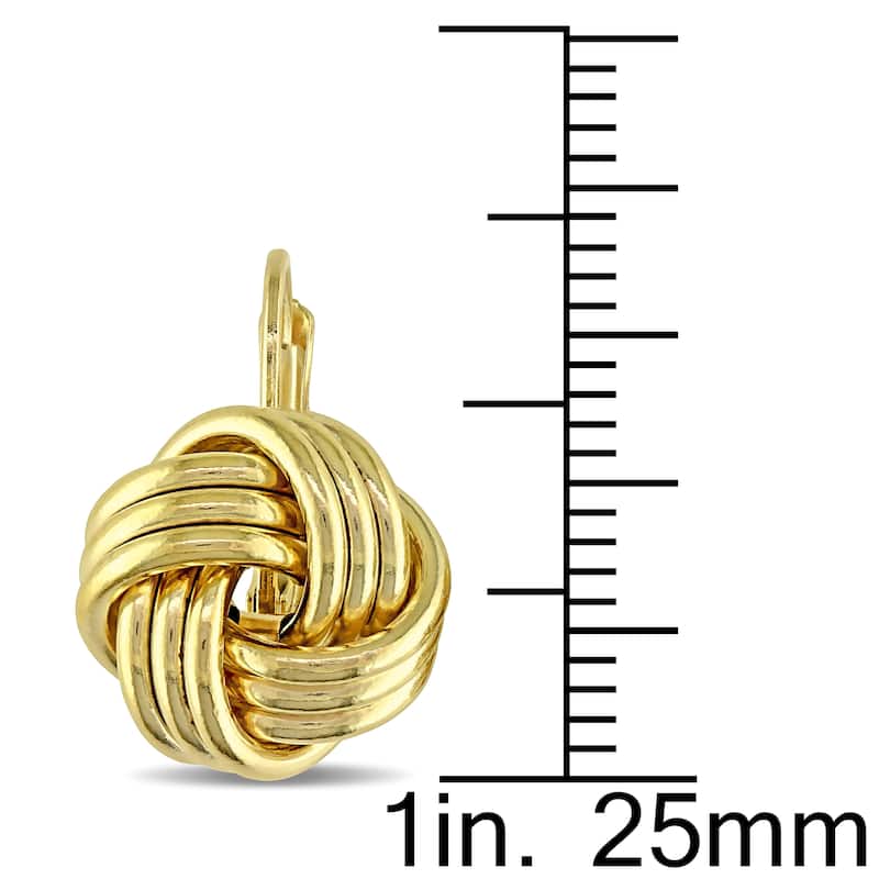 Miadora 10k Yellow Gold Italian Love Knot Leverback Earrings