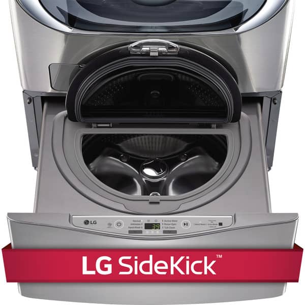 slide 1 of 2, LG 1.0-cubic Foot SideKick Pedestal Washer, LG TWIN Wash Compatible in Graphite Steel