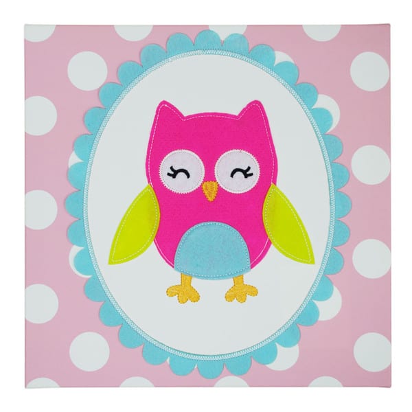slide 1 of 1, Koala Baby Girl Owl Embellished Wall Art