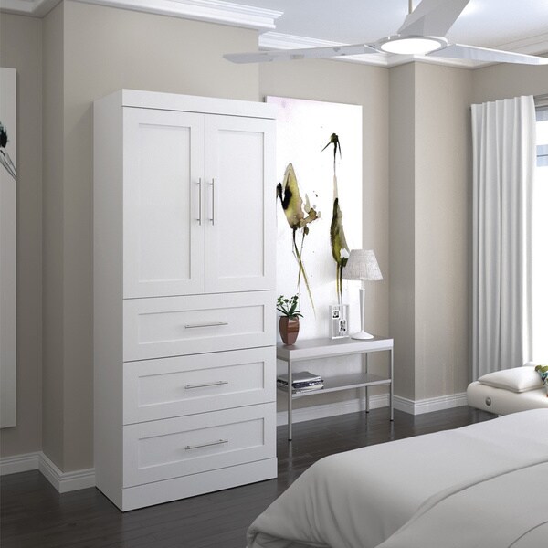 Pur by Bestar 36-inch Storage Unit with 3-drawer Set and Doors