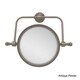 preview thumbnail 9 of 14, Allied Brass Retro Wave Collection Wall Mounted Swivel Make-Up Mirror 8-inch Diameter with 4X Magnification - 8"D Antique Pewter - Pewter Finish/Antique - Bathroom-Vanity