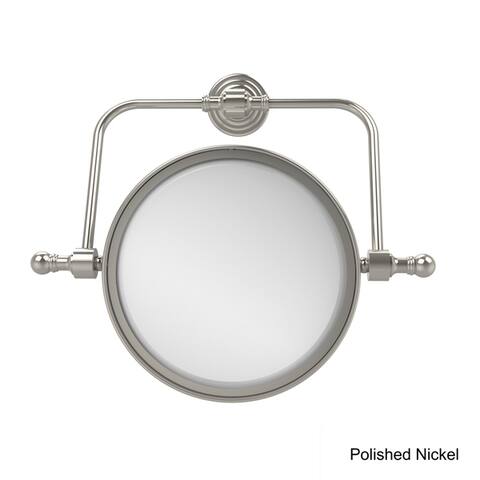 Allied Brass Retro Wave Collection Wall Mounted Swivel Make-Up Mirror 8-inch Diameter with 4X Magnification - 8"D