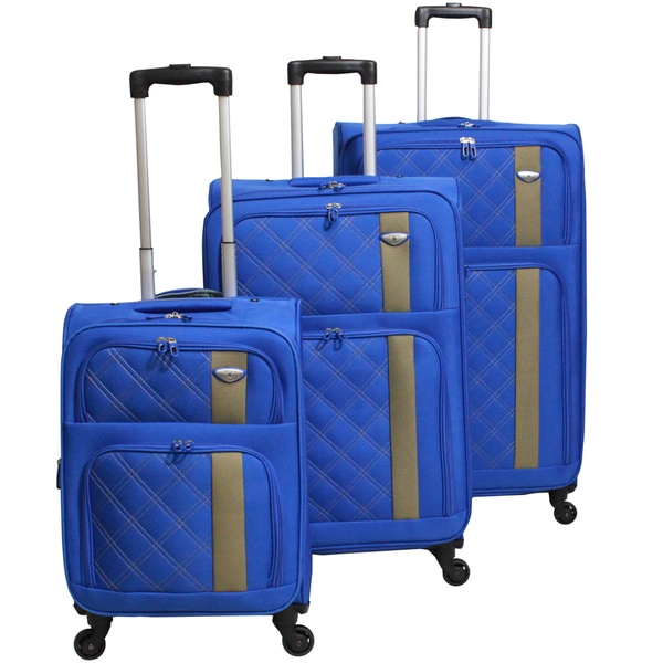 World Traveler Featherlite 3piece Super Lightweight Spinner Upright Luggage Set Free Shipping