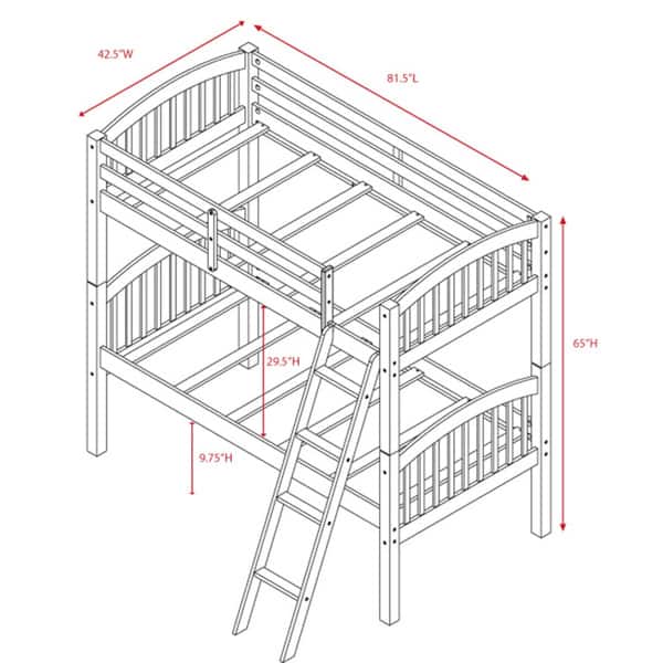 Glenmount Convertible Twin Arched Bunk Bed