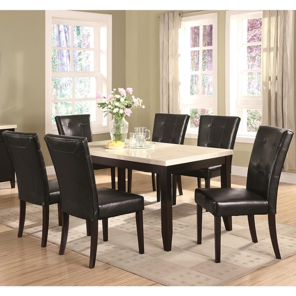 Shop Sasfay Contemporary Style Dining Set with Faux Cream Marble Top ...