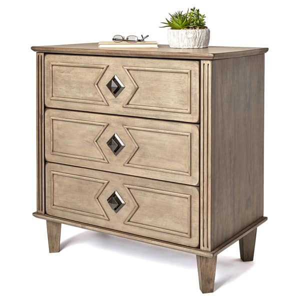 Shop Strick Bolton Grey Weathered 3 Drawer 30 Inch Side Table