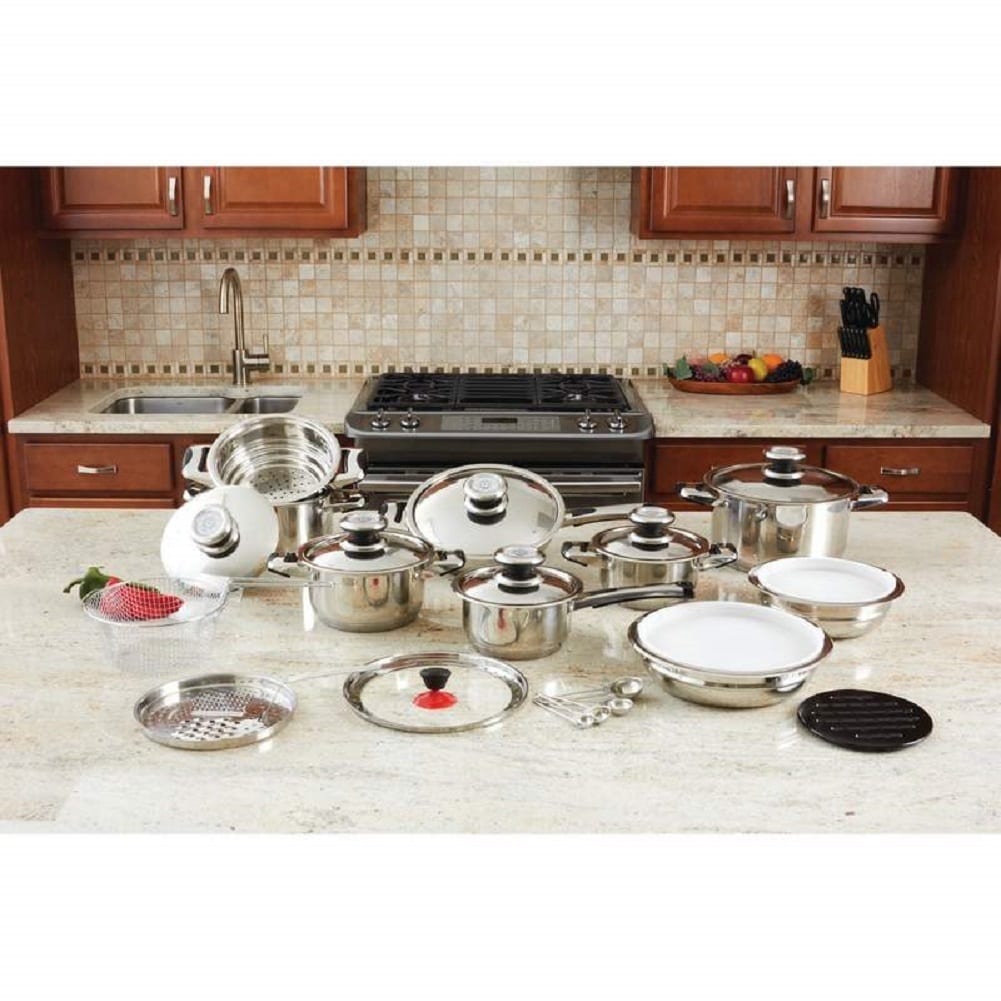12element Highquality Stainless Steel Cookware Set Silver eBay