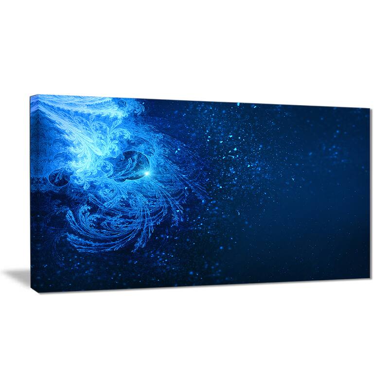 Designart "Blue Falling Snow" Abstract Digital Art Canvas Print