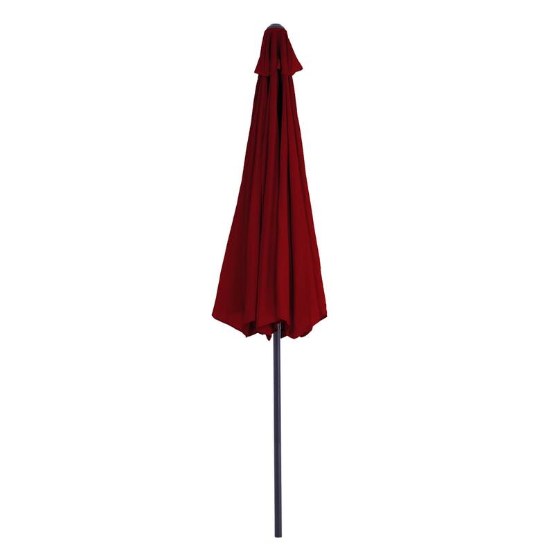 Pure Garden 10ft Aluminum Easy Crank Patio Umbrella with Auto Tilt Red