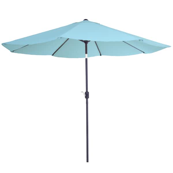 Shop Black Friday Deals On Pure Garden 10 Foot Blue Aluminum Patio Umbrella With Auto Tilt Overstock 11614941