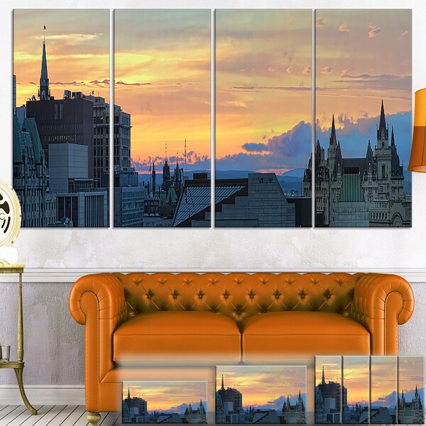 Shop Designart 'Ottawa City Panoramic' Cityscape Photo Canvas Print Orange On Sale Free