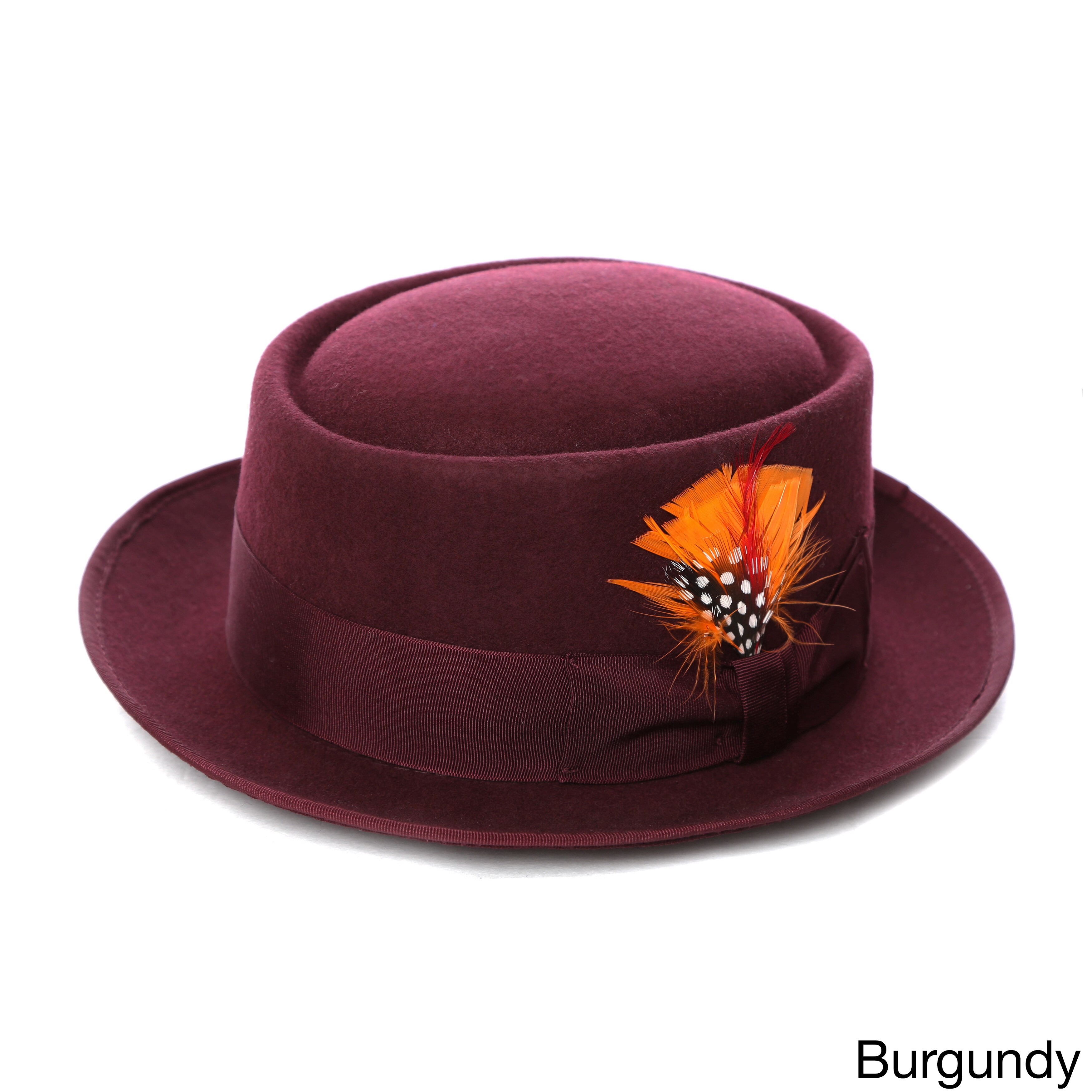 burgundy pork pie hat