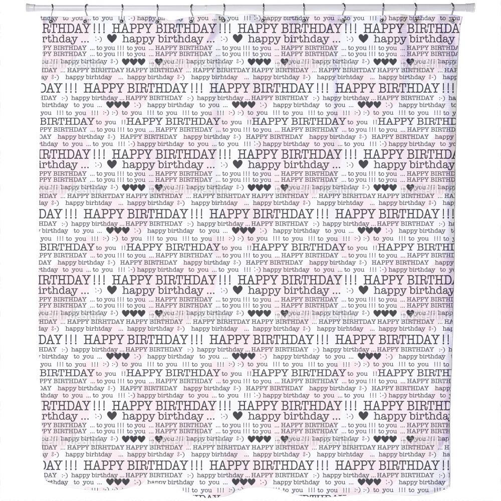 Happy Birthday Typewriter Shower Curtain