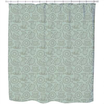 Hen Party Green Shower Curtain