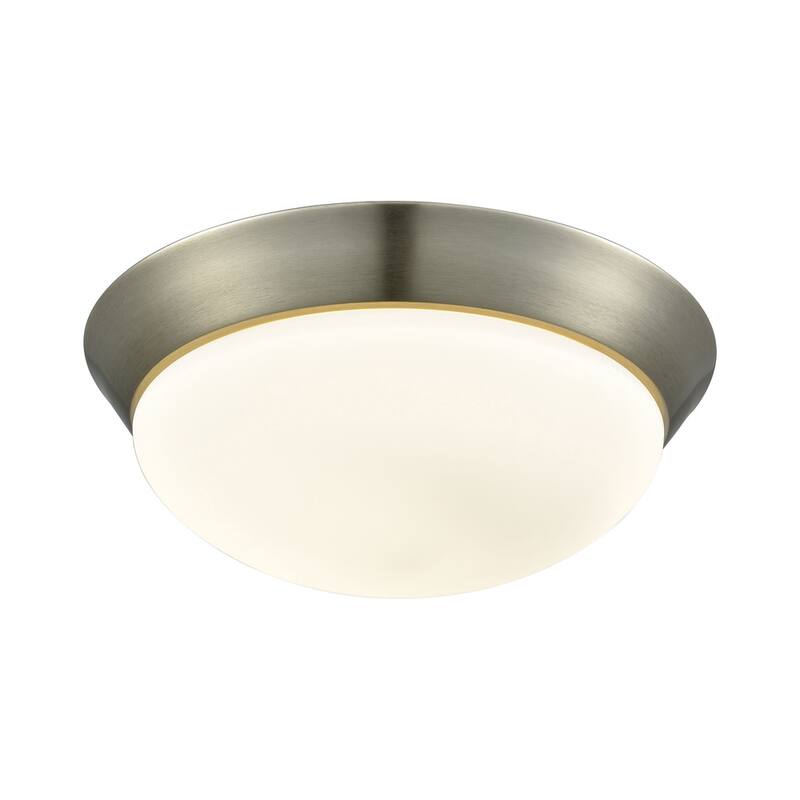 Elk Home Contours Satin Nickel Glass 1 Light Flush Mount