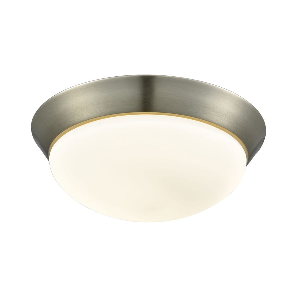 Elk Home Contours Satin Nickel Glass 1 Light Flush Mount