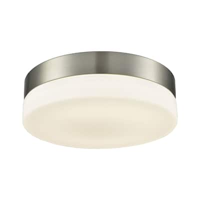 Elk Home Holmby Satin Nickel Glass 1 Light Flush Mount