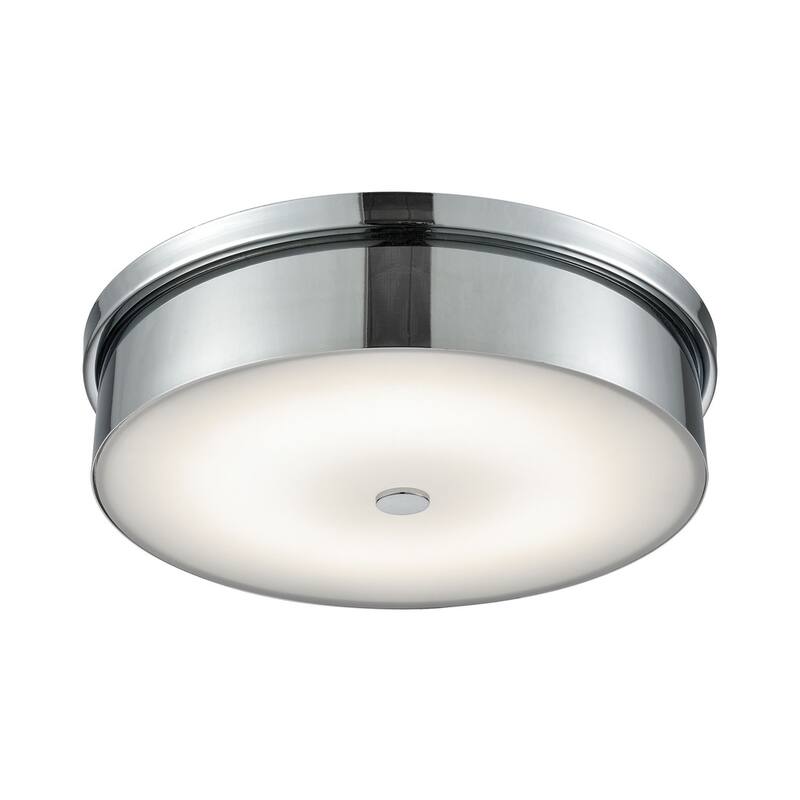 Alico Towne Large Round LED Flush Mount in Chrome and Opal Glass