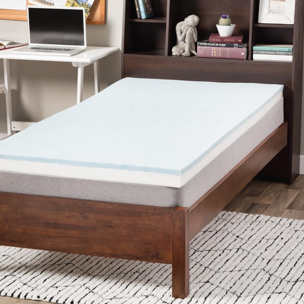 Select Luxury Dorm 3-inch Gel Memory Foam Flippable Mattress Topper ...