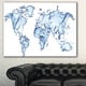 Designart 'World Map Water Splash' Map Digital Art Canvas Print ...