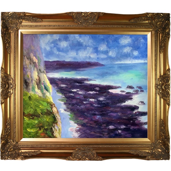 Claude Monet 'Cliff near Dieppe' Hand Painted Canvas Art