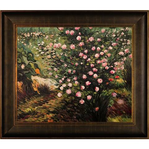 Vincent Van Gogh 'Rosebush in Blossom' Hand Painted Canvas Art