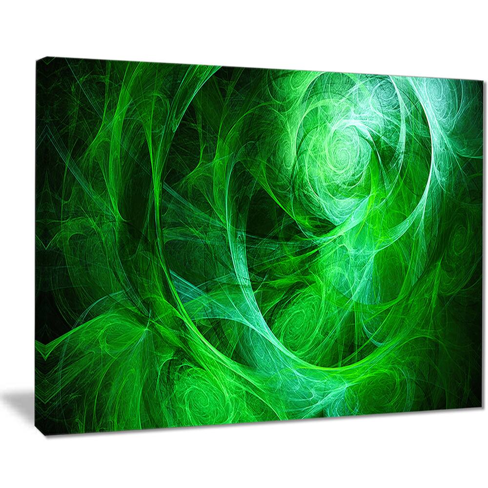 Designart "Green Stormy Sky Texture" Abstract Digital Art Canvas Print