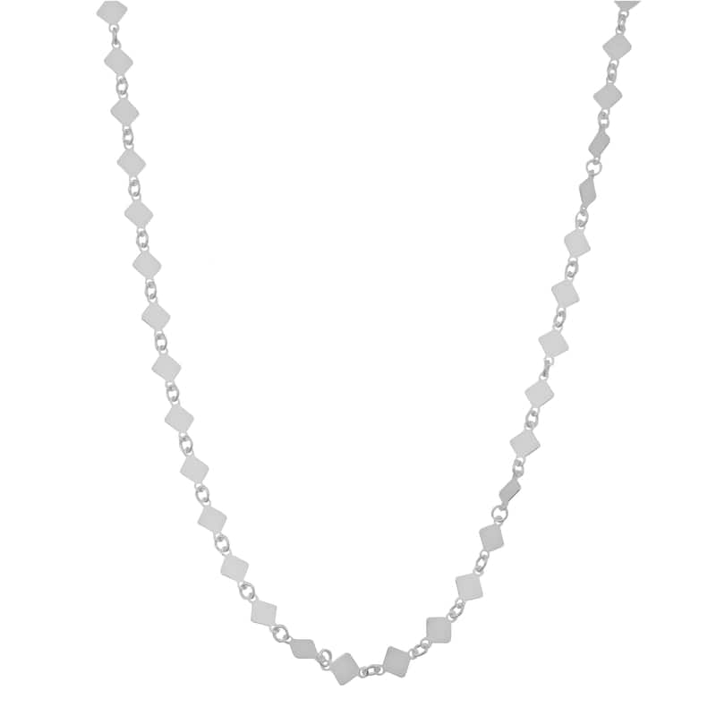 Fremada Sterling Silver Italian Diamond Shape Flat Link (18 - 24 inches)
