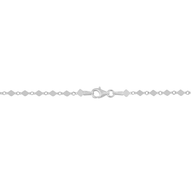 Fremada Sterling Silver Italian Diamond Shape Flat Link (18 - 24 inches)