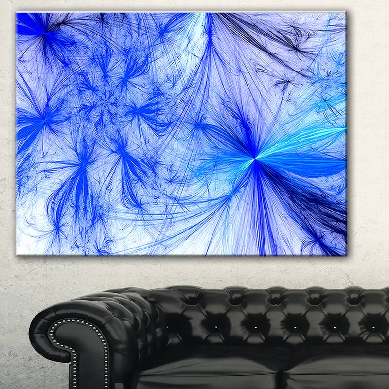 Designart "Christmas Fireworks Blue" Digital Art Canvas Print
