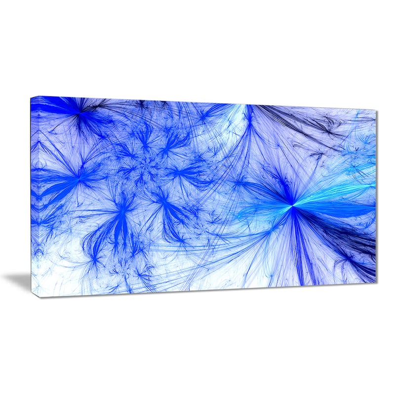 Designart "Christmas Fireworks Blue" Digital Art Canvas Print