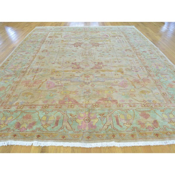 Pastel Colors Oushak Pure Wool Hand Knotted Oriental Rug 9 1 X Pastel Colors Oushak Pure Wool Hand Knotted Oriental Rug 9 X27 1